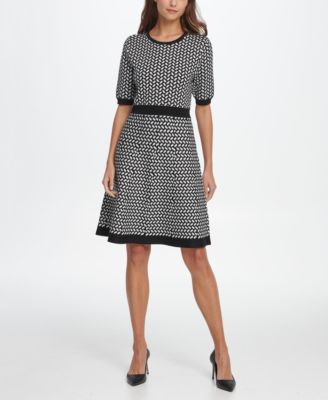 DKNY Houndstooth Fit ☀ Flare Sweater ...